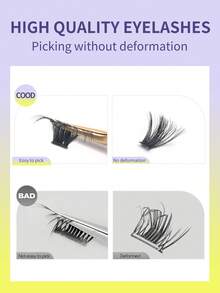 300/270 Pcs Cluster False Eyelashes, 30D+50D+80D+100D Mixed Density, DIY Eyelash Extension, Faux Mink Cluster Lashes - D - 查看 9