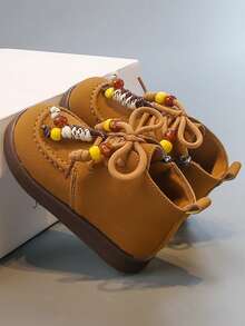 1 Pair Minimalist Versatile, Fashionable Casual Autumn/Winter New Charm Ankle Boots, Shoes, Suitable For Kids Boys And Girls