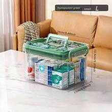 1pc Large Capacity Medical Storage Box, Lightweight Gray Color With Sturdy Handle And Secure Lid - Multi-Layer Transparent Plastic Organizer Box, Suitable For Home And Office, Durable, Easy To View And Space-Saving, Medication Storage Box, Multilayer Design, High-Quality Structure, Ideal For Healthcare Professionals