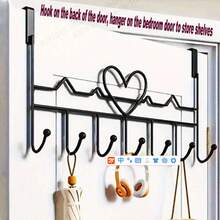 1 pieza Percha de puerta sin taladro, estante de pared para colgar ropa, organizador colgante sobre la puerta, ahorro de espacio, multifuncional para abrigos, toallas, batas, bolsas, para dormitorio, baño, entrada, armario, apartamento, espacio pequeño, idea de regalo para fiestas, diseño duradero, elegante, minimalista, fácil de instalar sin herramientas, estilo/color/empaque aleatorio - Multicolor - Ver 2