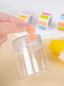 1 Roll/500pcs, 2 Rolls/500pcs, Random Colors, Colorful Self-Adhesive Label Stickers, Waterproof And Writable Sticker Labels, Self-Adhesive Identification Stickers