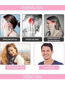 180/120/60 Disposable Ear Piercing Aftercare Cleaning Solution, Ear Piercing Cleaning Thread, Ear Hole Care Cleaning Tools With Storage Tube