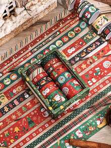 12 Rolls/Box, Christmas Theme Washi Tape, Creative Christmas Multi-Element Pattern Design, Suitable For Diary, Scrapbook And Crafts Decoration DIY Material Tape, Gift Wrapping, Holiday Party Decoration Must-Have - View 5