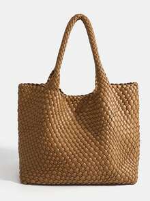 手工编织单肩腋下包女2025新款时尚百搭大容量托特包母子包