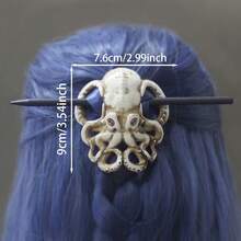XJYHDY 1 Pc Gothic Pirate Octopus Hairpin - Vintage Octopus Hairpin Hair Accessories, Perfect For Cosplay, Halloween Theme Parties, Halloween Costume Accessories Hair Accessories, Octopus Dress Up Headwear Vintage Accessories (Black & Milky)