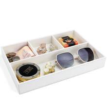 4-Grid Storage Organizer - Multipurpose Desktop, Nightstand, Drawer Organizer Box - Jewelry, Fashion Glasses, Phone, Watch, Perfume, Lipstick Storage Tray Divided Container, Holiday Gift - Multicolor - View 15