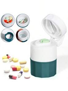 Set trituratore e taglierina di pillole 4 in 1 - Trituratore e scatola di stoccaggio - Scatola portatile mini per medicinali, macinatore da viaggio con tazza, taglierina di pillole multifunzionale - Divide le pillole in due metà, macina in polvere - Ideale per animali domestici, uso domestico - Custodia per pillole da viaggio adatta per viaggi di lavoro, Natale, Ognissanti, Ringraziamento, uso in tutte le stagioni - Multicolore - Visualizzare 5