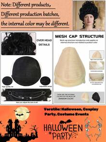 优雅女士维多利亚宫廷复古假发 - 经典18世纪殖民时期历史角色扮演假发，复古洛可可风格欧洲女王服装假发，短款大卷巴洛克蓬松盘发蜂窝式假发，适合节日、文艺复兴派对、戏剧表演、化装舞会、毕业舞会和皇家主题活动，多种鲜艳颜色可选（银色、金色、粉色、亮红色、黑色、深棕色）的合成假发 - 彩色 - 查看 11