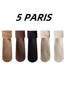 1/5 Paar Damen Dicke Fleece Schneesocken, Super Weich & Passgenau Damen Thermosocken, Unisex, Geeignet für Outdoor, Alltagsaktivitäten, Skifahren, Wintersport