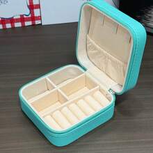 1pc Unisex Mini Jewelry Box, Travel Portable Accessory Storage Box For Earrings, Necklaces, Rings, Suitable For Going Out, School, Office, Daily Use - Multicolor - View 6