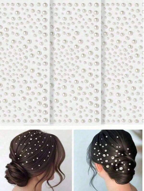 3 Folhas de Adesivos de Pérolas 3D, Adesivos de Joias, Adesivos Autoadesivos, Decoração com Strass, Adesivos de Pérolas, Decoração de Cabelo, Acessórios Decorativos DIY para Halloween, Natal, Presentes de Natal