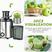 Centrífuga Alimentos Elétrica Juicer Suco Frutas - Preto - Visão 6