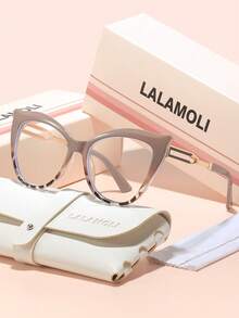 LALAMOLI 猫眼无度数眼镜，镂空镜腿设计，日常佩戴，配精美包装，适合作为礼物 - 彩色 - 查看 6