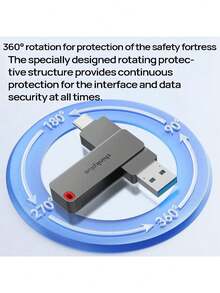 Lenovo TPU301 Unidad flash USB portátil de doble interfaz USB y tipo C con transferencia rápida de datos, compatible con múltiples dispositivos - Lata de perla - Ver 4