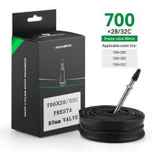 ROCKBROS 1 件公路自行车内胎 - 丁基橡胶结构（卓越的空气保持性、高柔韧性、出色的耐热性、延长的使用寿命），700C 尺寸（700*23C/25C/28C/35C），带两种阀门类型 - 黑色 - 查看 15