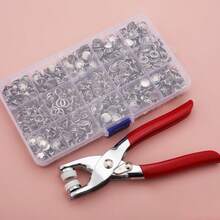 Kit de 402 piezas de botones a presión de colores surtidos con alicates de prensa manual, para costura, manualidades DIY, ropa, sombreros, bolsos, suministros de costura, material de metal