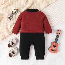 Newborn Baby Plaid Gentleman Romper With Bowtie