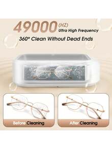 Ultrasonic Cleaning Device 48000 Hz, 640 Ml Glasses Cleaning Device, Ultrasonic Cleaner With 4 Modes, Ultrasonic Cleaner Suitable For Glasses, Jewellery, Watches, Dentures, Coins, Etc. - 白色 - 查看 2