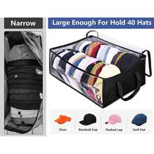 Hat Storage Dust Bag Baseball Hat Cap Organizer Clear Rack Zipper Cap Holder - Black - View 8