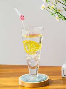 1/3/8PCS Cartoon Animal Head Glass Straw For Transparent Iced Drinks Like Milkshakes, Juices, Cocktails - Reusable Colorful Bendy Glass Straw For Party ,Kitchen,Christmas - Transparent - View 10