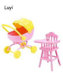 Mini Furniture Bedroom Micro Model Rocking Bed, Fence, Baby Stroller, Swing, Wooden Horse Decor (Bedside Bell Color Random), Dollhouse Accessories, Suitable For Decorating Toy House And Mini Miniature Scenes - Multicolor - View 17