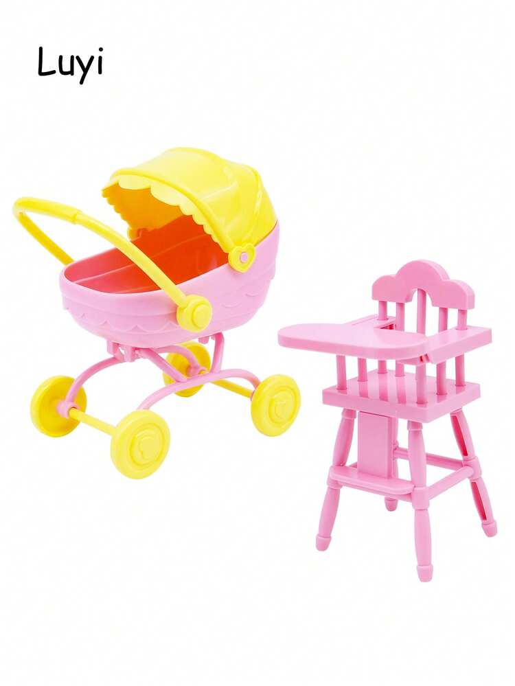 迷你家具卧室微模型摇床、围栏、婴儿车、秋千、木马装饰（床头铃铛颜色随机）、娃娃屋配件，适用于装饰玩具屋和迷你微缩场景 - 彩色 - 查看 17