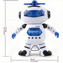 1pc Kids Dancing Robot Toy, Intelligent Rotating Space Boy Toy With 360° Rotation, Lights, Birthday Gift For Children - Blue - View 12