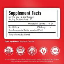 Immortal Herbs Urolithin A Supplement 1000mg, 120 Pills, Mitochondrial &Amp; Antioxidant Support, Non-GMO And Gluten-Free Urolithin A+ Supplement For Women And Men - 白色的 - 查看 2