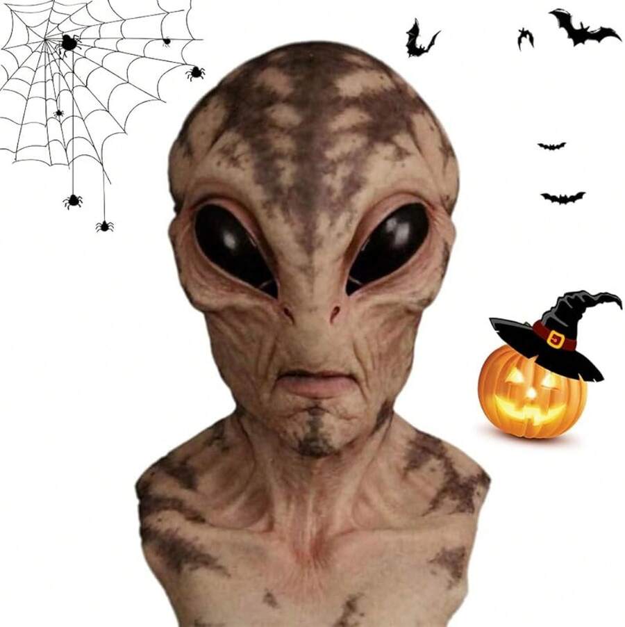 Alien Funny Mask, Scary Realistic Latex Full Head Halloween Mask For ...