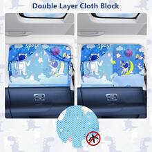 Hianjoo Parasol Magnético para Coche para Ni?os, Cortina de Ventana de Automóvil Ventana Trasera Proteger del la Luz de Sol Rayos UV, Dinosaurio