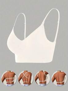 1pc Women's Sexy Backless Strapless Bra - Seamless Non-Transparent Cups, Adjustable Shoulder Straps, Thin Profile For Wedding, Formal, Evening Dresses - No Underwire Needed, Bridal Lingerie & Special Occasion Bras, Evening Wear Support, Modern Bra Design, Comfortable Fit Bra - trắng - Xem 7