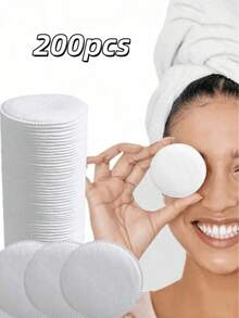 200/150/100/50 miếng bông tẩy trang tròn tái sử dụng, mềm mại, ít gây kích ứng, thích hợp cho mặt, mắt, chăm sóc da và tẩy trang. - Nhiều màu - Xem 11