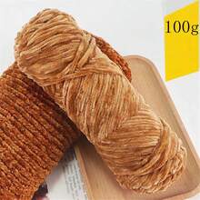 Polyester Chenille Yarn 1-Pack, 100g Each, Chunky Crochet Knitting Yarn In Assorted Colors For Crafts, Hats, Blankets, Scarves - Soft And Thick Wool Yarn For Beginner And Adult Crochet Projects