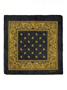 1/5件佩斯利图案波西米亚方形围巾男女通用街头嘻哈街舞运动户外头巾额头保护吸汗头巾面罩围巾 - 彩色 - 查看 5