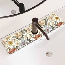 1pc Flower Non-Slip Silicone Faucet Stain-Resistant And Washable Drainage Pad, Kitchen Drainage Pad, Suitable For All Kinds Of Faucets In Bathroom And Kitchen. - Multicolor - View 3