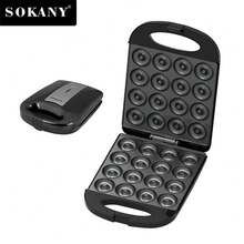 SOKANY 08023, Donut Maker, Kuchenmaker, Brotbackautomat, Backmaschine. 16-fache antihaftbeschichtete Backform. Hochleistung, beidseitiges Heizen, automatische Temperaturregelung, Kontrollleuchte, Aluminiummaterial, ideal für selbstgemachte Donuts, Kuchen, Brote, Kinderkekse, Küchengerät.