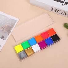 12 Colors Oil-Based Watercolor Paints, Face Paint, Fluorescent - Visible Under UV Light, Vibrant Colors, Suitable For Summer Parties, Carnivals, Halloween, Christmas, Easter, Stage Performances, Cosplay, World Cup Cheerleading Outfits - JHP022 - View 9