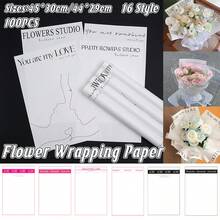 Aimall 100 Pcs Flower Bouquet Wrapping Paper Flower Bags Sleeves For Bouquets Kraft Paper Floral Wrap Bags Flower Bouquet Supplies