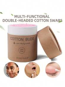 200 Pieces Colorful Bamboo Cleaning Swabs (In Kraft Paper Packaging), Cleaning Buds, Material, Suitable For Ear Cleaning And Makeup - Multicolor - View 4