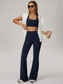 MASKERT Damen Hosen, Sporthosen, weite Hosen, Lässig Hosen, Yogahosen, Weite Bein Hosen, bequeme und hautfreundliche Leggings