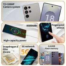 Unlocked S25 Ultra 5G Smartphone, 7.3 Inches, 3+64GB, Snapdragon 8 3, New Fast Android Phone, 2025 Generation, GSM, Blue - S25U-Bạc-4+64GB - Xem 5