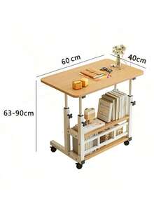 Mesa de cabecera móvil Mesa de juego Mesa de oficina con Escritorio de trabajo de estante de libros  Mesita de noche móvil para dormitorio y hogar, mesa pequeña y sencilla, escritorio de estudiante, escritorio de ordenador Perezoso  Mesa Auxiliar de Altura Ajustable para Sofá, Escritorio Móvil con Ruedas, Mesa Auxiliar en Forma de C con Almacenamiento, Mesa para Portátil Escritorio - Amarillo - Ver 6