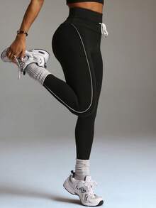 Leggings de activewear con cordones para mujer, perfectos para atuendos de invierno