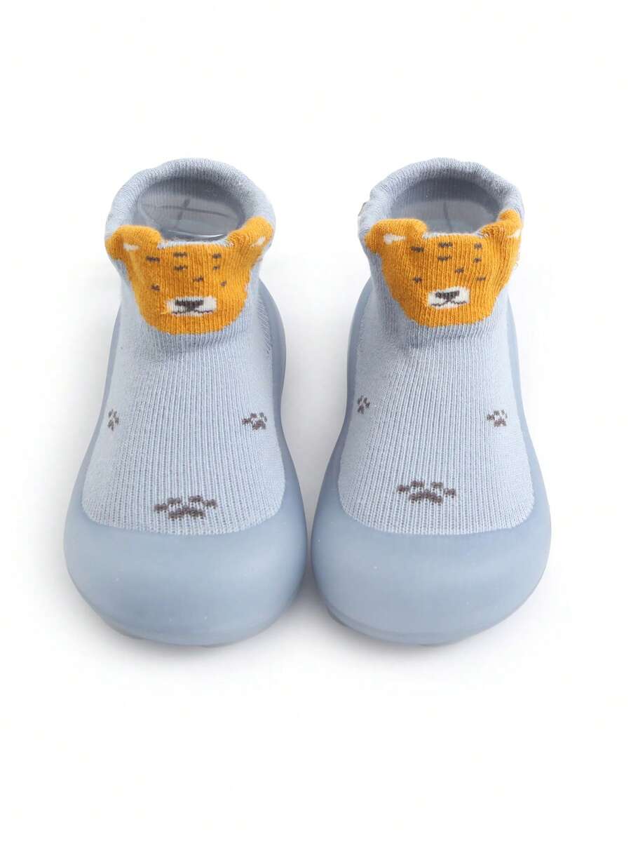 1 Pasang Sandal Dalam Ruangan Anti Selip Motif Hewan untuk Bayi/Balita, Unisex - Biru - View 1