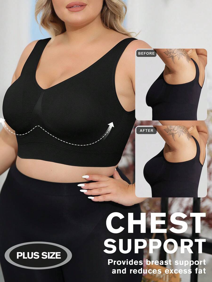 Plus Size Curve Woman Activewear Yoga Clothes Seamless Gym Sports High Support Moisture Wicking Workouts Breathable Outdoor Plus Size Curve