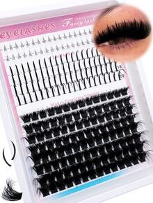 3-In-1 Faux Eyelash Clusters, 200D/160D/120D/100D/80D/60D Long 6-20mm Pointed Tip Lower Lashes, 280/264/248/232/216 Pieces Thick Individual Lashes, DIY Pointed Tip Lashes, Cartoon Style Lash Clusters, Mink Fur Lash Strips, Thick Type - D - Xem 1