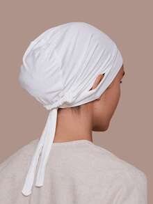 1 pieza Diadema con cordón de modal con lazo, unicolor, versátil y cómoda cofia para mujeres