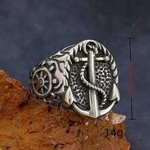1 pieza Anillo de acero inoxidable, diseño de moda y único, regalo adecuado para amigos, colegas, padres, novio/novia - Plateado - Ver 2