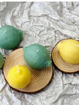 1 pezzo Candela decorativa profumata al limone, candela alla lime per decorazione domestica, candela profumata all'arancia come accessorio per riprese, candela decorativa in cera di soia fatta a mano, decorazione per tavolo da cucina, creativa e interessante, regali per amici, regali per le vacanze, regali di Natale, regali di compleanno