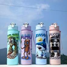 One Piece Sports Outdoor Cute Portable Water Bottle Large Capacity With Scale To Keep Water For Camping Exercise Cup